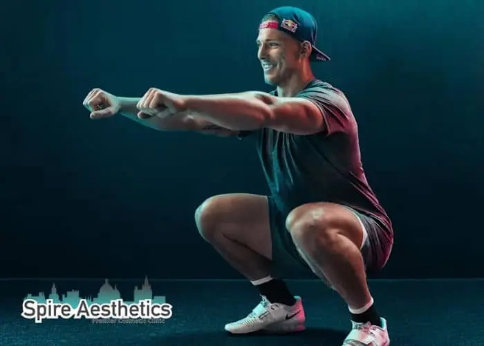 Image of man build leg muscle Merthyr Tydfil through exercise